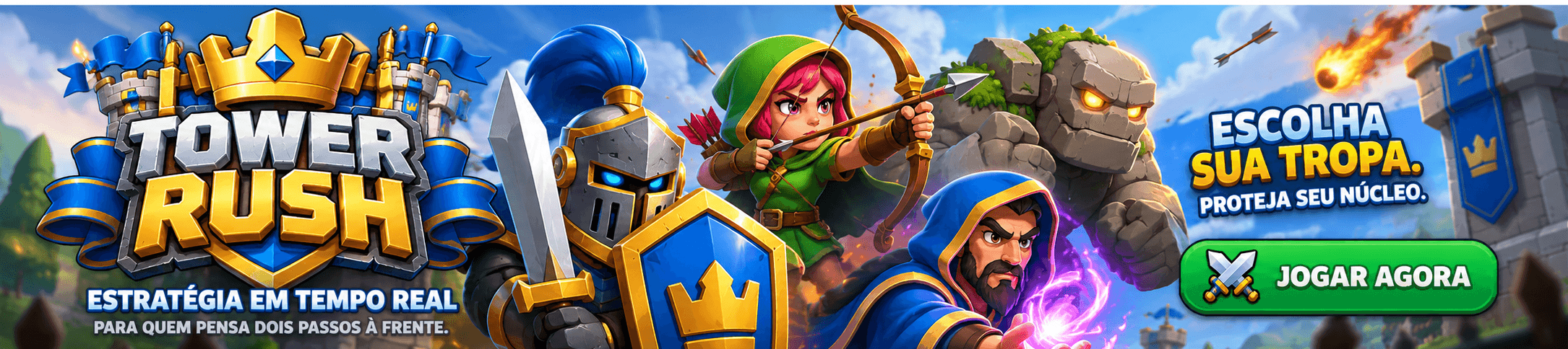 Tower Rush — escolha sua tropa e proteja seu núcleo